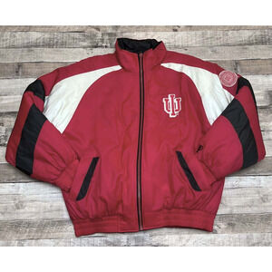 Indiana University Jacket Men's XL Red White Vintage Pro Player Hoosiers